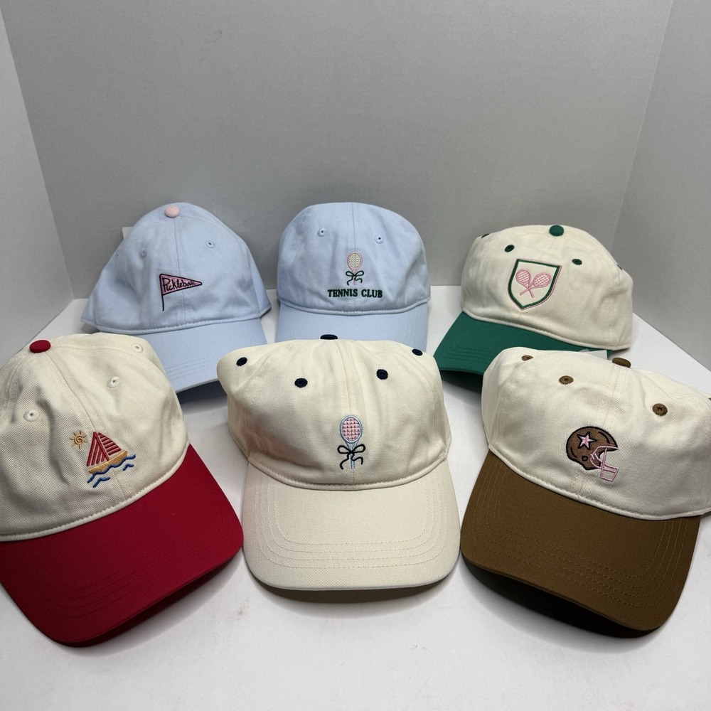 Frasier Sterling Sport Hat Bundle Lot of 6 Embroidered Adjustable Caps NWT